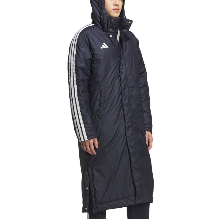 adidas アディダス XXLベンチコート 裏ボアロングマキシ丈 紺ネイビー adidas アディダス ベンチコート 裏ボア メンズ M MH 3S ロング