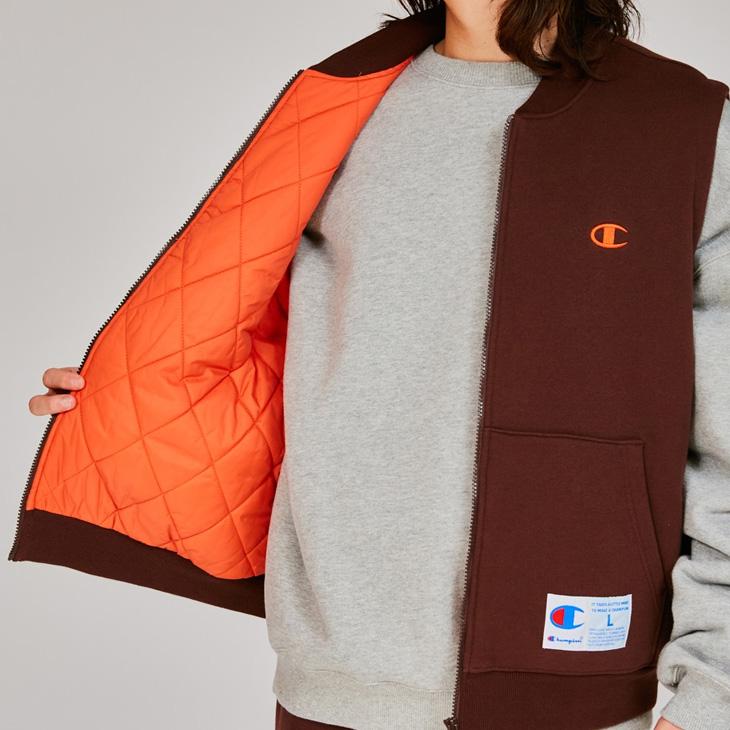 Champion チャンピオン スウェットベスト 中綿入り メンズ
