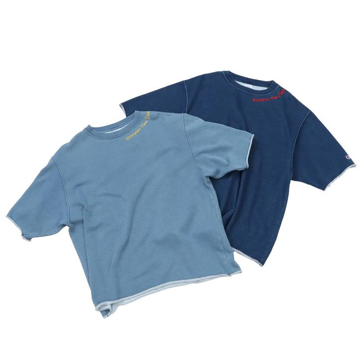 チャンピオン 半袖 スウェットシャツ メンズ Champion トレーナー 裏毛 スエット プルオーバー インディゴ染め ウエア メンズ 男性 トップス シンプル アメカジ スウェットTシャツ メンズウェア 服 ブランド アパレル/C3-B011 Champion（チャンピオン） 半袖 スウェットシャツ メンズ トレーナー