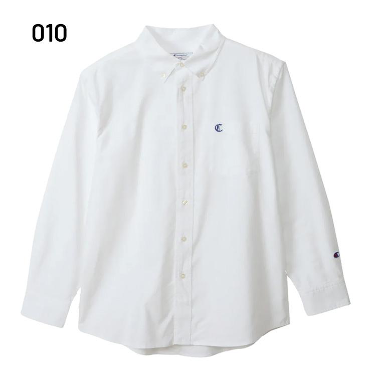 Champion ホワイト長袖シャツ Champion（チャンピオン） 長袖シャツ メンズ オックスフォード ボタン
