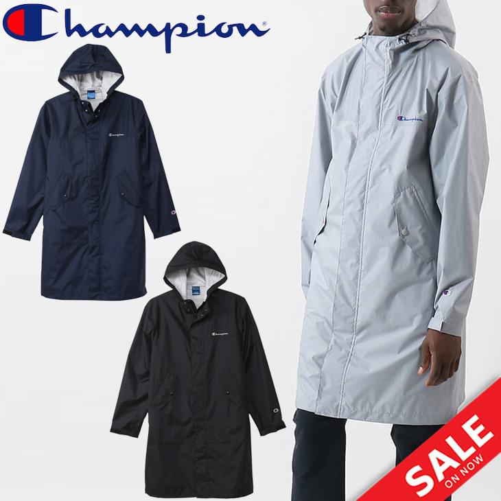 レインコート メンズ レインウェア 防水透湿 アウター チャンピオン Champion ロングコート スポーツウェア 男性 ナイロン ジャケット フード付き C3 Ss616 Apworld 通販 Paypayモール