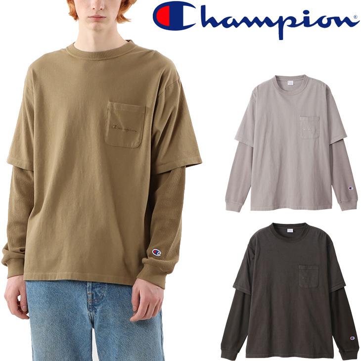 【Champion/チャンピオン】LONG SLEEVE レイヤード Tシャツ Champion（チャンピオン） tシャツ 「Champion」BIGレイヤードロンT