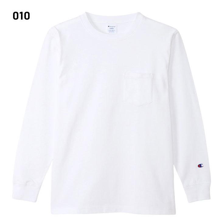 Champion ホワイト長袖シャツ Champion（チャンピオン） 長袖 Tシャツ メンズ Champion/ポケットT