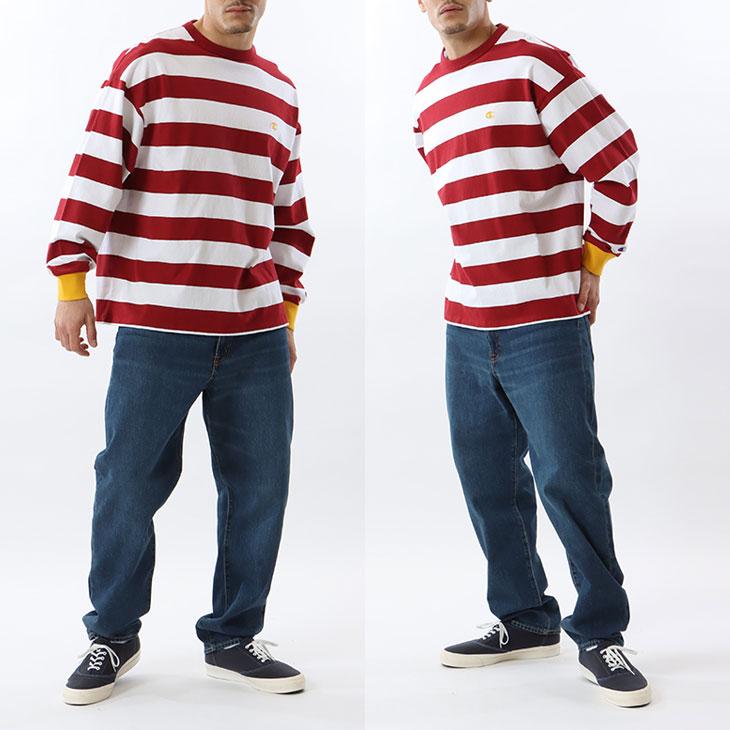 Champion（チャンピオン） 長袖Tシャツ ボーダー柄 メンズ