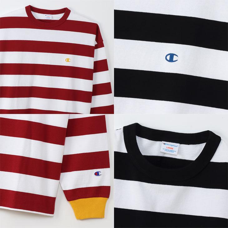 Champion（チャンピオン） 長袖Tシャツ ボーダー柄 メンズ