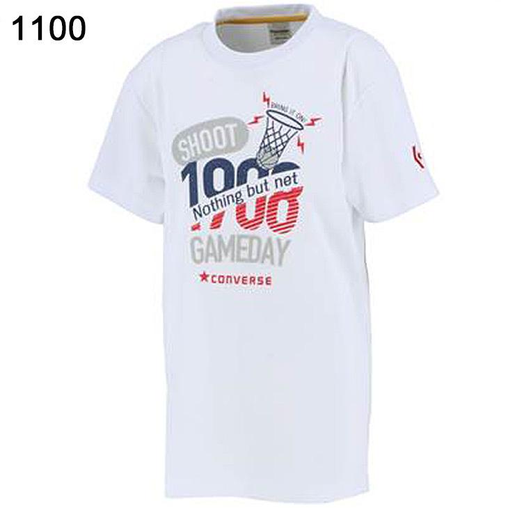 何でも揃う ジュニア 半袖 Tシャツ キッズ 130 160cm 子供服 コンバース Converse プリントt ミニバス バスケットボール スポーツウェア 吸汗速乾 男の子 女の子 Cb Wantannas Go Id