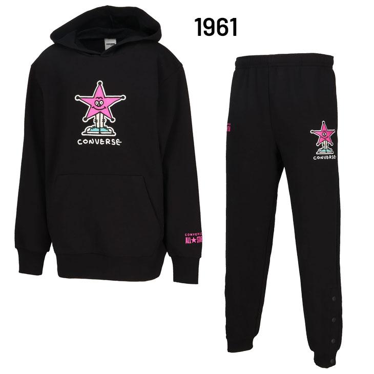 コンバース キッズ スウェット 上下 CONVERSE ジュニア 長袖プルオーバー パーカー ロングパンツ セットアップ 130-160cm 子供服 バスケットボール スポーツウエア 子ども用 スエット 上下組 ブランド アパレル/CB452251-CB452252 CONVERSE（コンバース） キッズ スウェット 上下 ジュニア 長袖プル