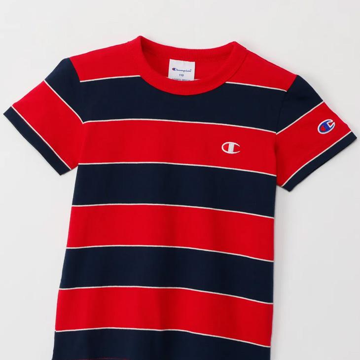 Champion（チャンピオン） キッズ ジュニア 半袖 Tシャツ ボーダーT