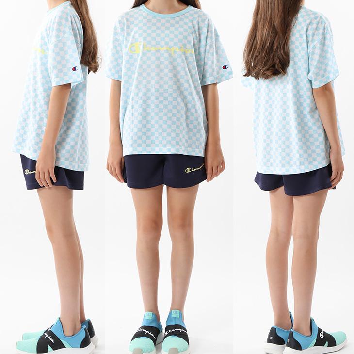 チャンピオン キッズ 女の子 半袖Tシャツ ハーフパンツ 上下 Champion スポーツウェア 130-160cm 子供服 セットアップ 子ども ガールズ 上下組 /CK-XSW05｜apworld｜06