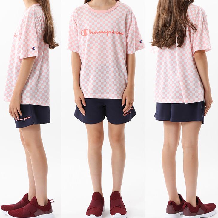 チャンピオン キッズ 女の子 半袖Tシャツ ハーフパンツ 上下 Champion スポーツウェア 130-160cm 子供服 セットアップ 子ども ガールズ 上下組 /CK-XSW05｜apworld｜07