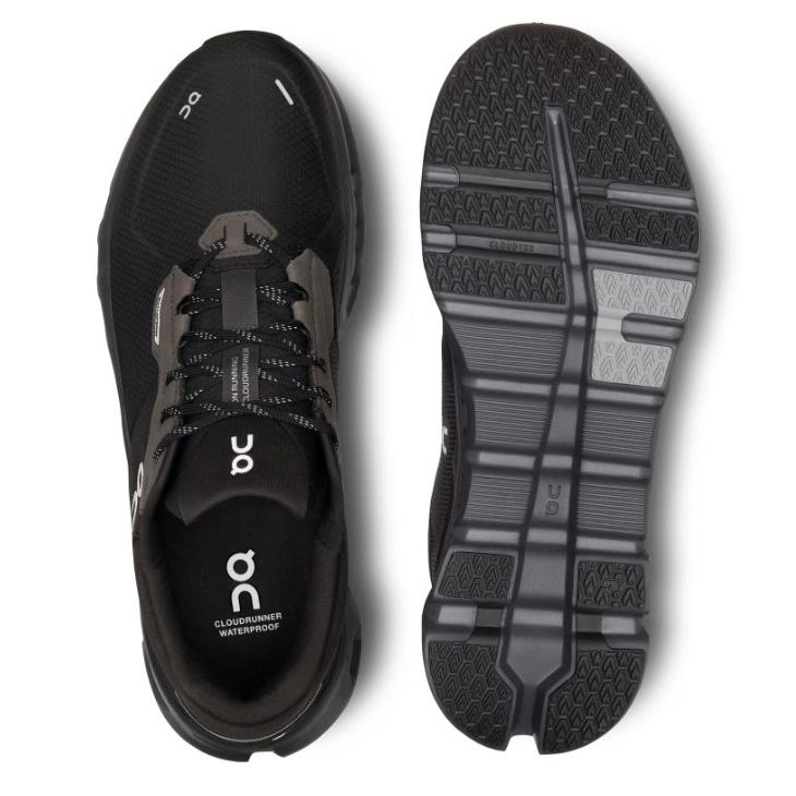 On cloudrunner2WPランニングシューズ グレー/ブラック メッシュ オン ランニングシューズ メンズ On クラウドランナー2