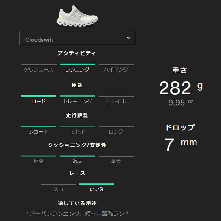 On（オン） ランニングシューズ メンズ クラウドスイフト Cloudswift