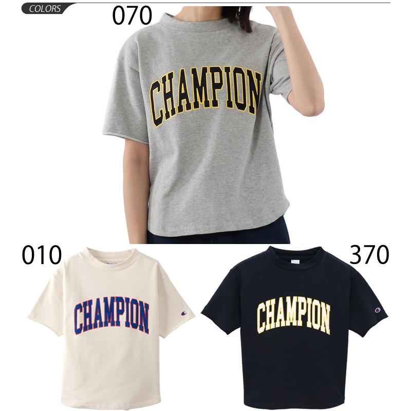 スウェットシャツ 半袖 トレーナー レディース チャンピオン Champion クルーネック ビスエット ロゴ スポーティ カジュアル Cw P011 取寄 Apworld 通販 Paypayモール