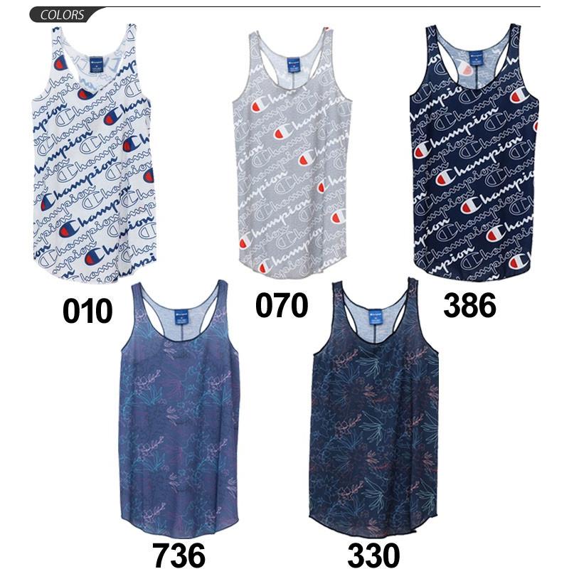 Champion タンク トップ マルチカラー 総柄 Champion（チャンピオン） タンクトップ レディース スポーツ