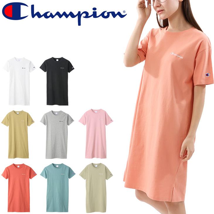 ワンピース Tシャツ 半袖 レディース チャンピオン Champion ベーシック ドレス スポーティ カジュアル クルーネック 女性 ワンピ 普段着 Cw S304 Apworld 通販 Paypayモール