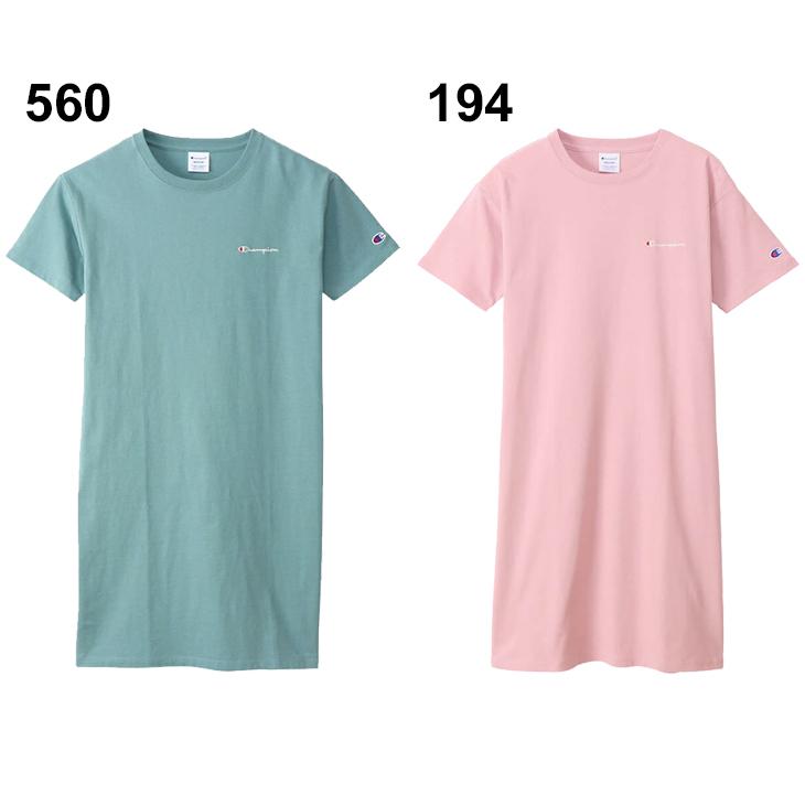スポーティー カジュアルワンピース Tシャツワンピース 半袖 ワンピース Tシャツ 半袖 レディース チャンピオン Champion