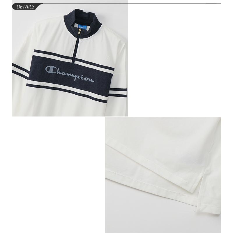 Tシャツ 長袖 レディース チャンピオン Champion ハーフジップ ロンT/スポーツウェア 女性 フィットネス カジュアル トップス 普段使い/CW-SS411｜apworld｜05