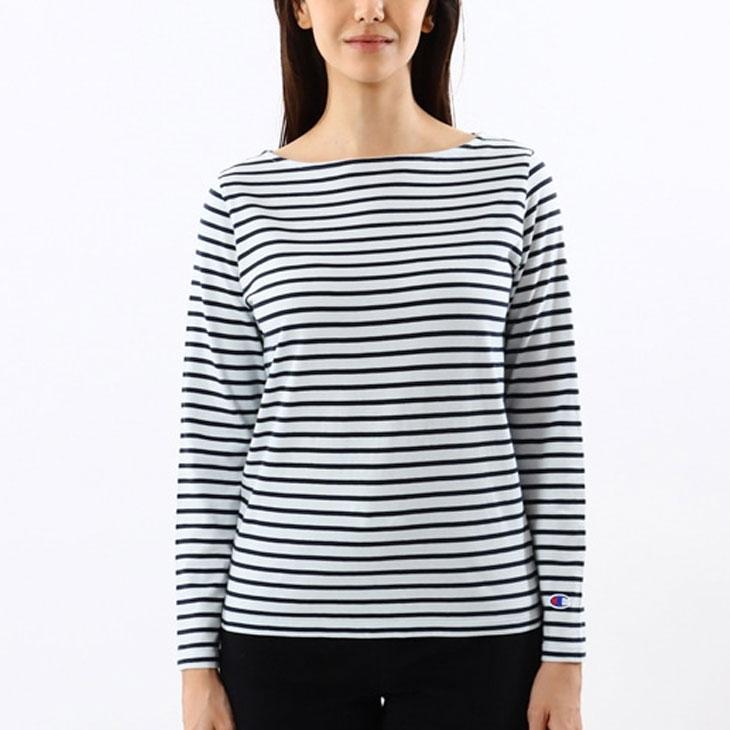 Champion（チャンピオン） 長袖 Tシャツ レディース ボーダー柄
