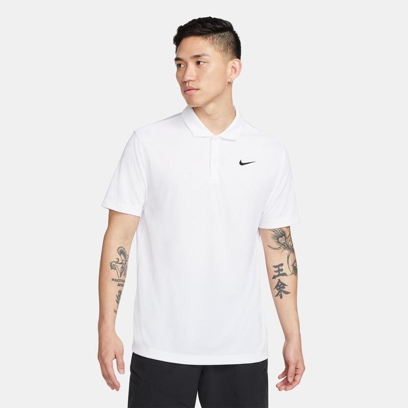 NIKE テニス 半袖ポロシャツ クロコ柄 ハーフジップ フェデラー着用 白 NIKE テニス 半袖ポロシャツ クロコ柄 ハーフジップ フェデラー