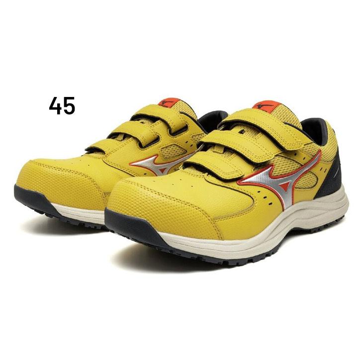 Mizuno 黄色 安全靴 ベルクロ式 MIZUNO（ミズノ） 作業靴 安全靴 メンズ 3本ベルト 3E相当 ワーキング