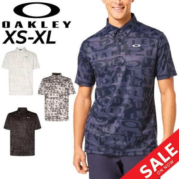 野球ウェア　OAKLEYオークリー　半袖ポロシャツLサイズダークブラックシルバー 野球ウェアOAKLEYオークリー半袖ポロシャツLサイズダーク
