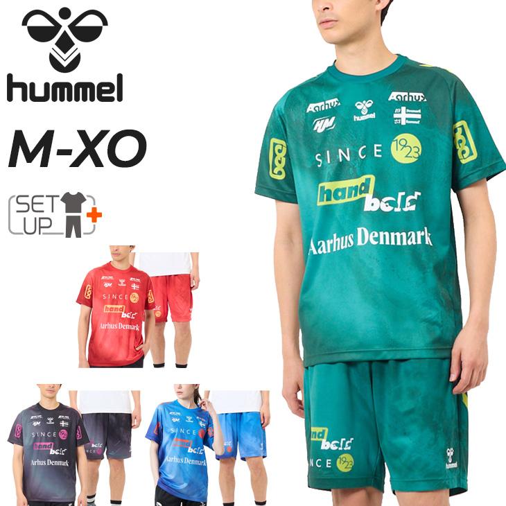 ヒュンメル 半袖シャツ ショートパンツ メンズ 上下 hummel ハンドボールウェア EURO プラクティス セットアップ 吸汗速乾 スポーツウェア 男性 練習着 トレーニング 上下組 ブランド アパレル 服 レッド グリーン ブルー ブラック/HAP1216-HAP2138P hummel（ヒュンメル） 半袖シャツ ショートパンツ メンズ 上下