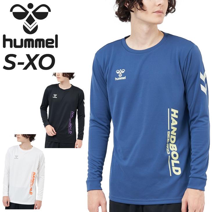 ヒュンメル 長袖 Tシャツ メンズ hummel ハンドボール プラクティスシャツ 吸汗速乾 スポーツウェア 男性 長袖シャツ ロンT プリントT 単色 トップス /HAP7203 | hummel