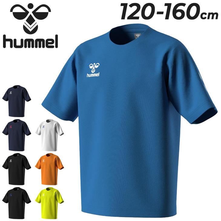 ヒュンメル キッズ 半袖 Tシャツ hummel ジュニア 120-160cm 子供服 クルーネック 吸汗速乾 子ども こども ロゴT シンプル サッカー バスケ/HJY2133