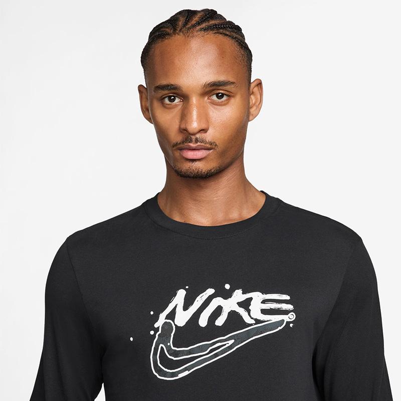 Nike ブラック 長袖シャツ 新品タグ付き NIKE（ナイキ） 長袖シャツ メンズ DF プリントパック L/S Tシャツ