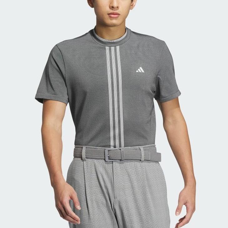 adidas PRIMEKNIT グレー ゴルフシャツ adidas（アディダス） ゴルフウェア メンズ 半袖シャツ adidas GOLF