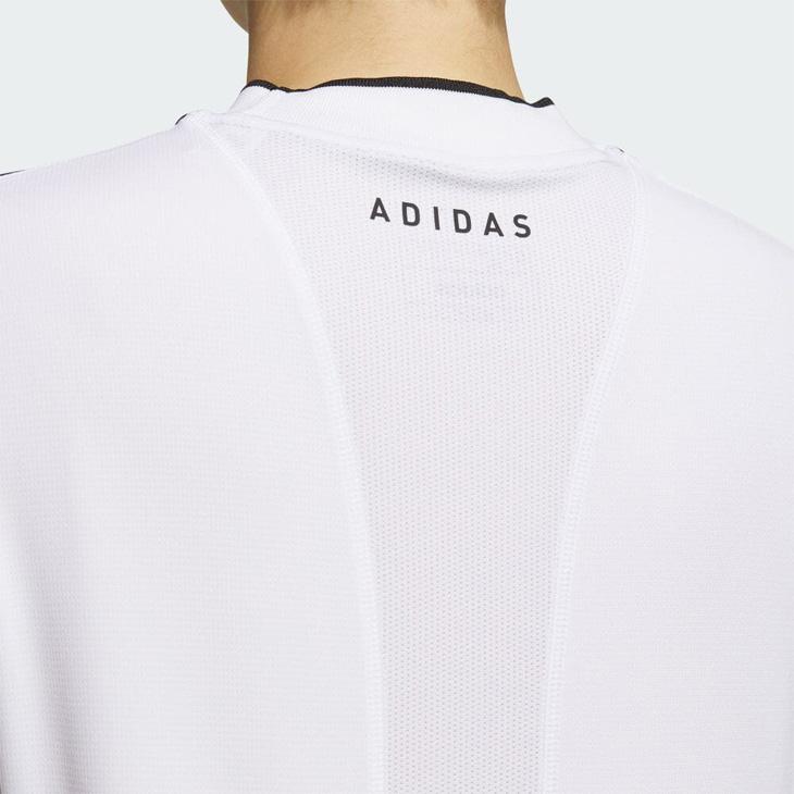 アディダスゴルフ　モックネックシャツ　総柄　L 半袖　スカート 新品　春夏　白 adidas アディダス レディース ゴルフウェア シャツ スリー