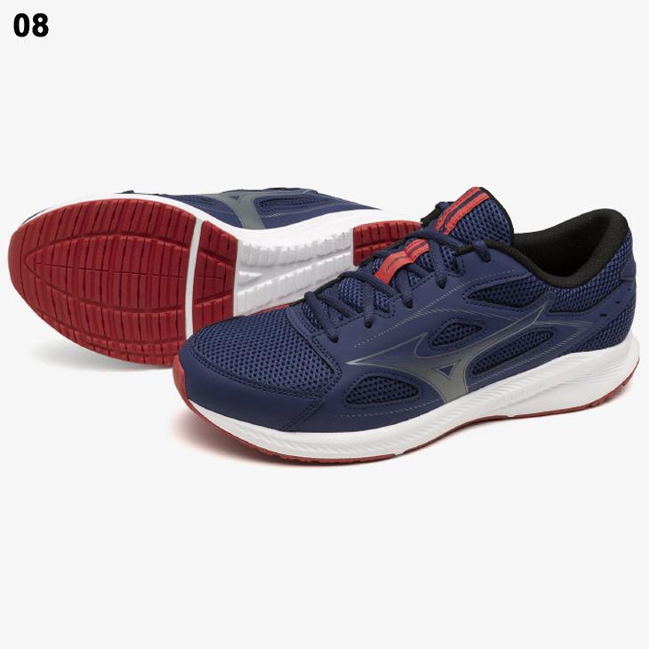 Mizuno ランニングシューズ ネイビー/レッド MIZUNO（ミズノ） ランニングシューズ 3E相当 メンズ レデイ―ス