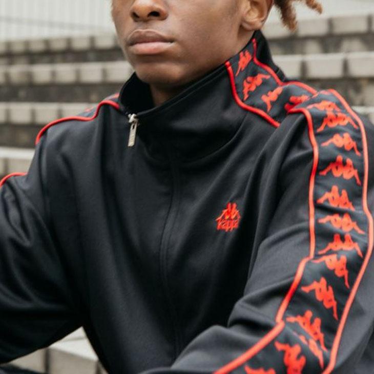 希少カッパKONTROLL 黒 長袖ジャケット　kappa upper-gate_kla12wt02