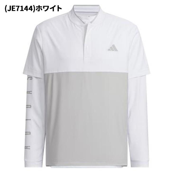 アディダス ゴルフシャツ 2XL adidas アディダス ゴルフ BOSロゴ柄デボス モックネック 半袖