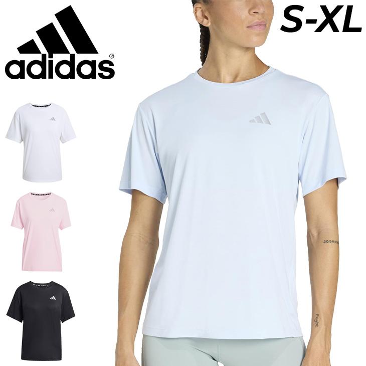 アディダス 半袖シャツ レディース adidas Run Ess Tee W ランニングウェア Tシャツ 女性用 トップス ジョギング マラソン トレーニング フィットネス /LA749 | adidas