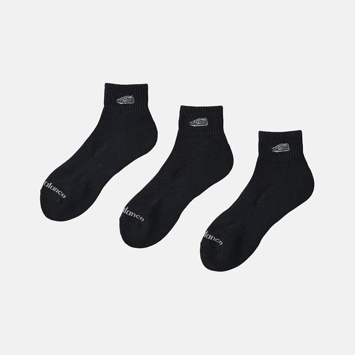 new balance 黒ショートソックス New Balance ニューバランス ショートレングス ソックス 3足組