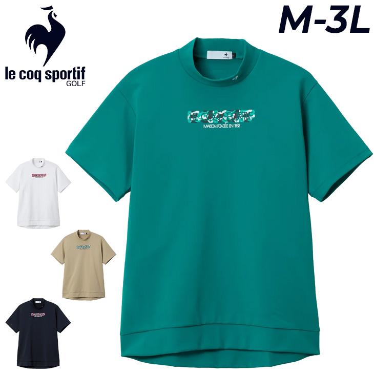 ルコックスポルティフメンズゴルフシャツオリーブグリーン Ｌ le coq sportif（ルコックスポルティフ） ルコック 半袖シャツ モック