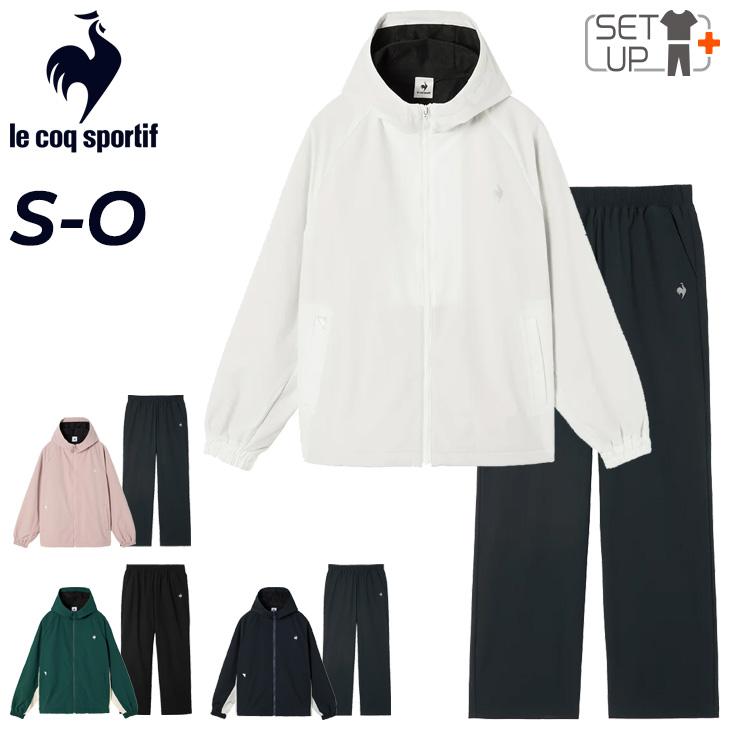 ルコックスポルティフ ジップアップジャケットセットアップ ホワイト/レッド Ｌ le coq sportif ルコック ジャージ レディース 上下 クロス薄手
