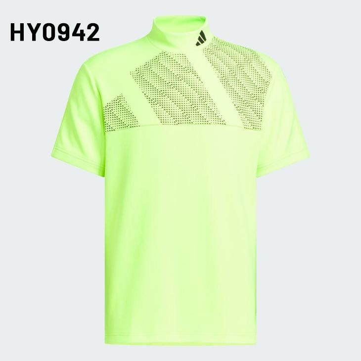 サイズ：M ADIDAS GOLF アディダスゴルフ 2023年 AEROREADY ハイネック 半袖Tシャツ  イエロー系 [240101434098] ゴルフウェア メンズ ストスト サイズ：M ADIDAS GOLF アディダスゴルフ 2023年 AEROREADY