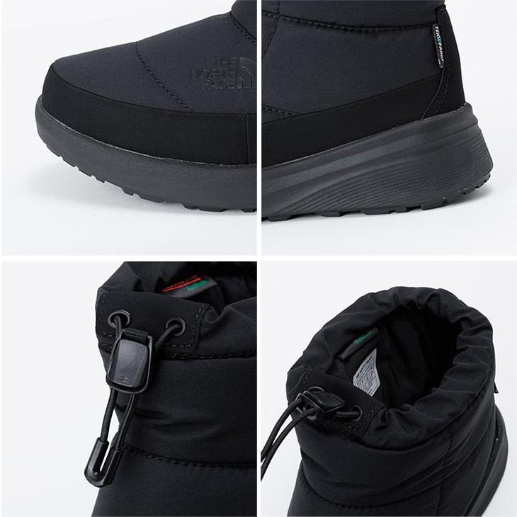 美品THE NORTH FACE 防水ショートブーツ ブラック THE NORTH FACE ノースフェイス 撥水 ヌプシ ショート ブーツ