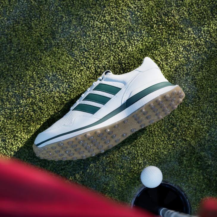 ハンドメイド 防水 ゴルフシューズ レッド/ホワイト adidas（アディダス） メンズ 防水 ゴルフシューズ EE相当 adidas golf