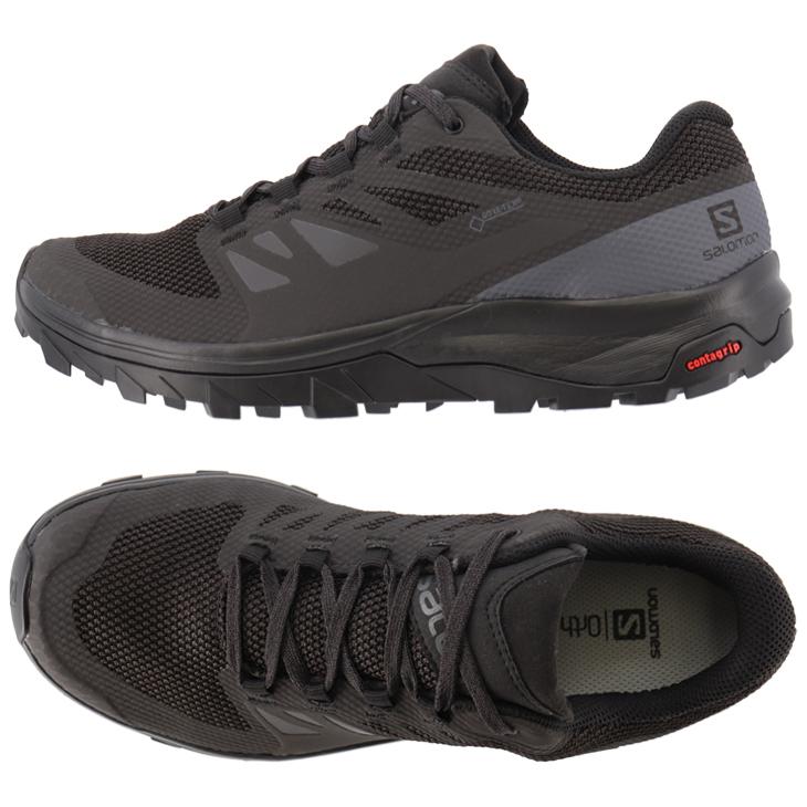 ハイキングシューズ 山登り レディース スニーカー サロモン Salomon Outline Gore Tex W ゴアテックス 防水 軽量 アウトドア 女性 靴 ブラック Outlinegore W Apworld 通販 Paypayモール