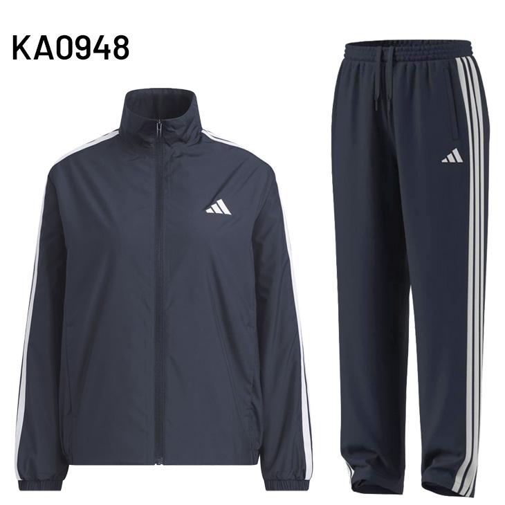 adidas フード付きジャケット M 黒ズボンセット(ノーブランド)レディース adidas アディダス ウィンドブレーカー レディース 上下 W MH 3S