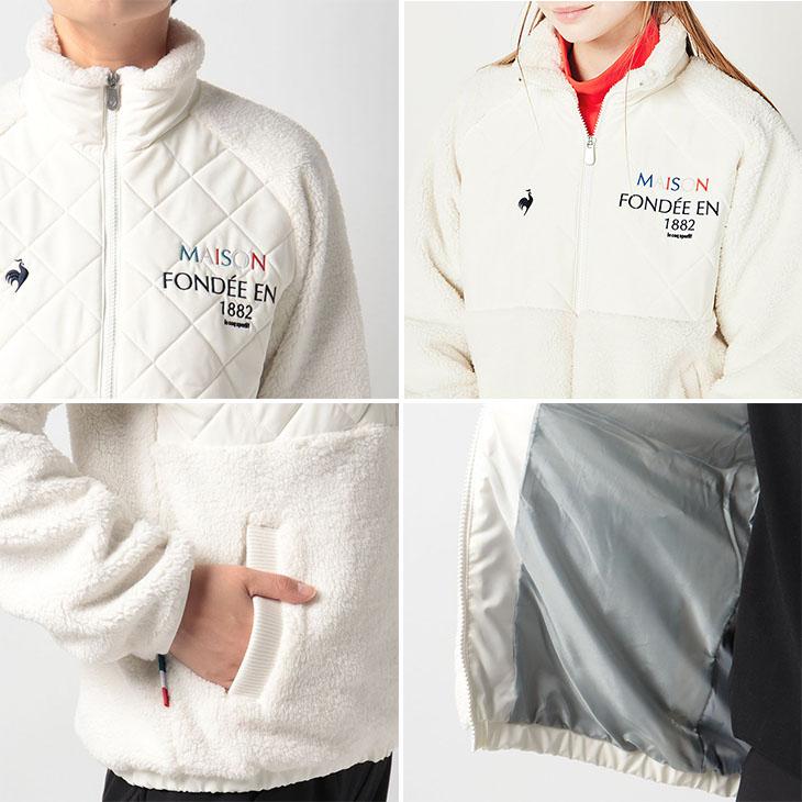 【ルコックスポルティフ】ゴルフ キルティング 切り替え ブルゾン 中綿 M 黒 le coq sportif ゴルフウェア レディース アウター/ルコック GOLF ボア