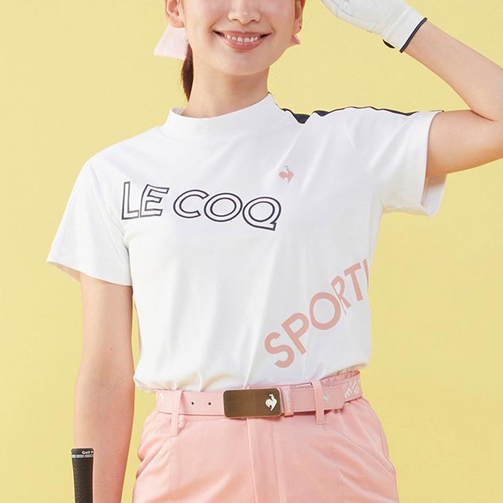 ルコック ゴルフウェア レディース 半袖シャツ モックネック le coq sportif golf 吸汗速乾 UVカット 女性 スポーツウェア　 トップス/QGWVJA00