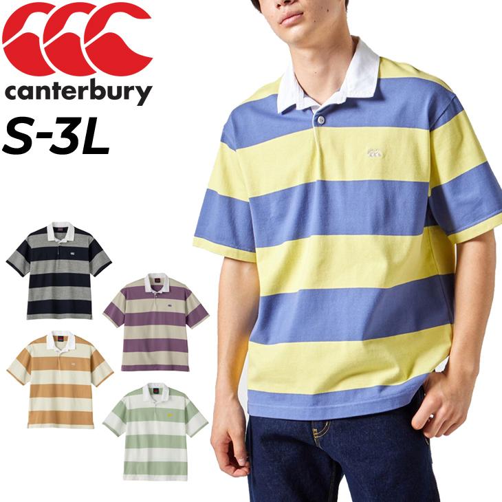 ラガーシャツ 半袖 メンズ レディース ポロシャツ カンタベリー canterbury 4インチストライプ　ラグビージャージ/スポーツカジュアル  ウェア /RA30064-B : ra30064-b : APWORLD - 通販 - Yahoo!ショッピング