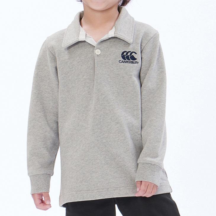 カンタベリー キッズ ラガーシャツ 100-140cm 子供服 canterbury スウェットシャツ 裏毛タイプ 長袖 ジュニア ビッグロゴ 子ども用　ラガースタイル /RAJ43907｜apworld｜11