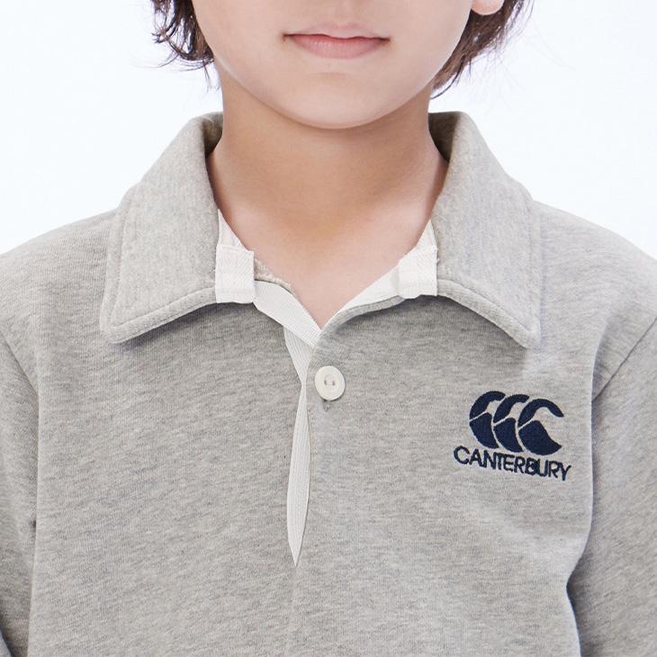 カンタベリー キッズ ラガーシャツ 100-140cm 子供服 canterbury スウェットシャツ 裏毛タイプ 長袖 ジュニア ビッグロゴ 子ども用　ラガースタイル /RAJ43907｜apworld｜08