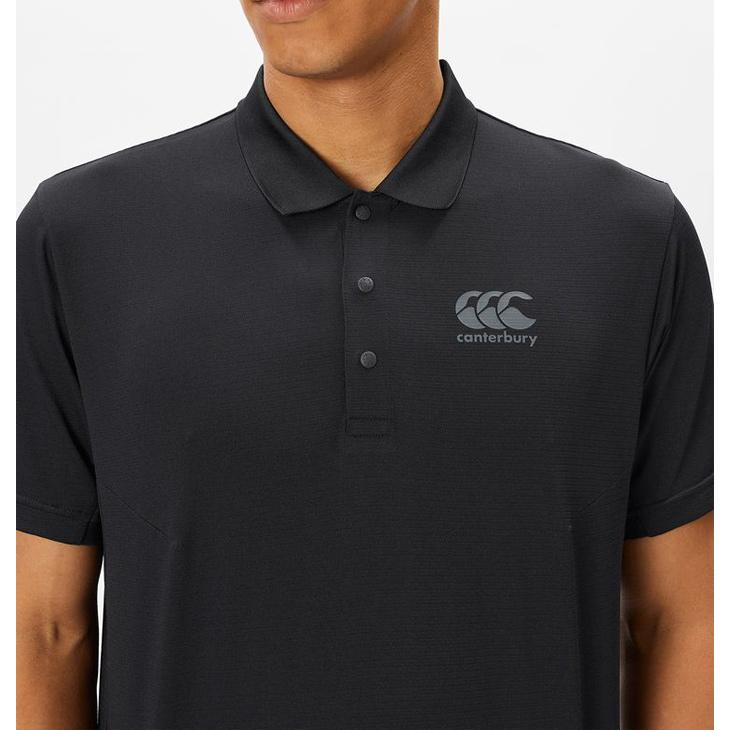 canterbury R+ RUGBY PLUS ポロシャツ 黒 カンタベリー（Canterbury） 半袖 ポロシャツ メンズ アールプラス R+