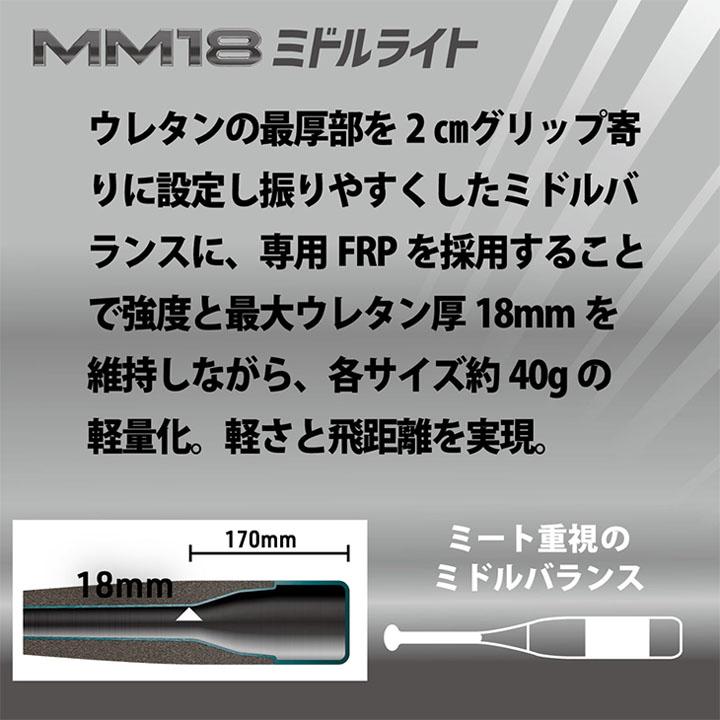 SSK - エスエスケイ SSK 一般軟式FRP製バット MM18 ミドルライト 長さ：83 Amazon | SSK(エスエスケイ) 野球 軟式FRP製バット MM18 ミドル